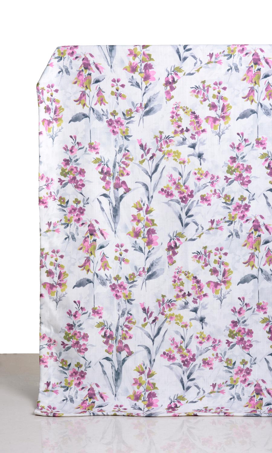 Floral Print Window Treatments Fabric Sample (Pink/ Grey)