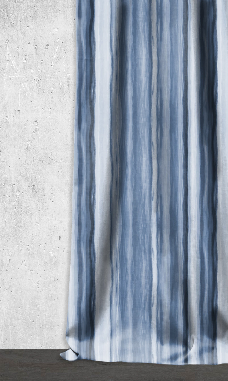 Modern Striped Window Treatments Fabric By the Metre (Cobalt/ Denim Blue)