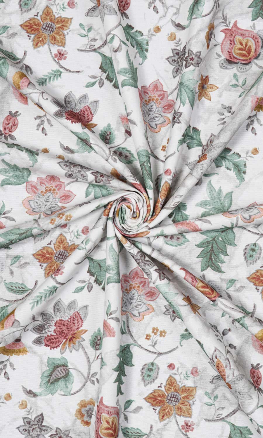 Floral Cotton Free Fabric Material Sample (Red/ Pink/ Green)