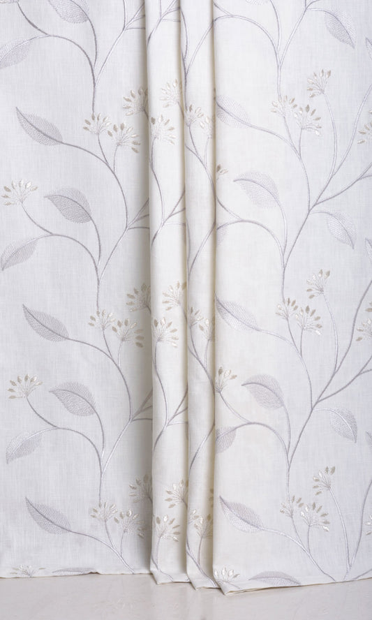 Floral Design & Linen Textured Drapes