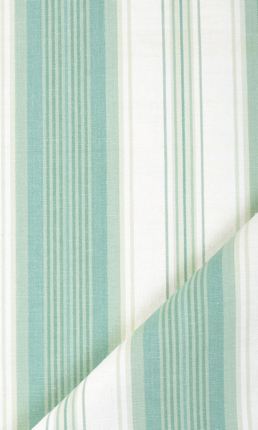 Striped Window Treatments Fabric By the Metre (Seafoam Green/ White)