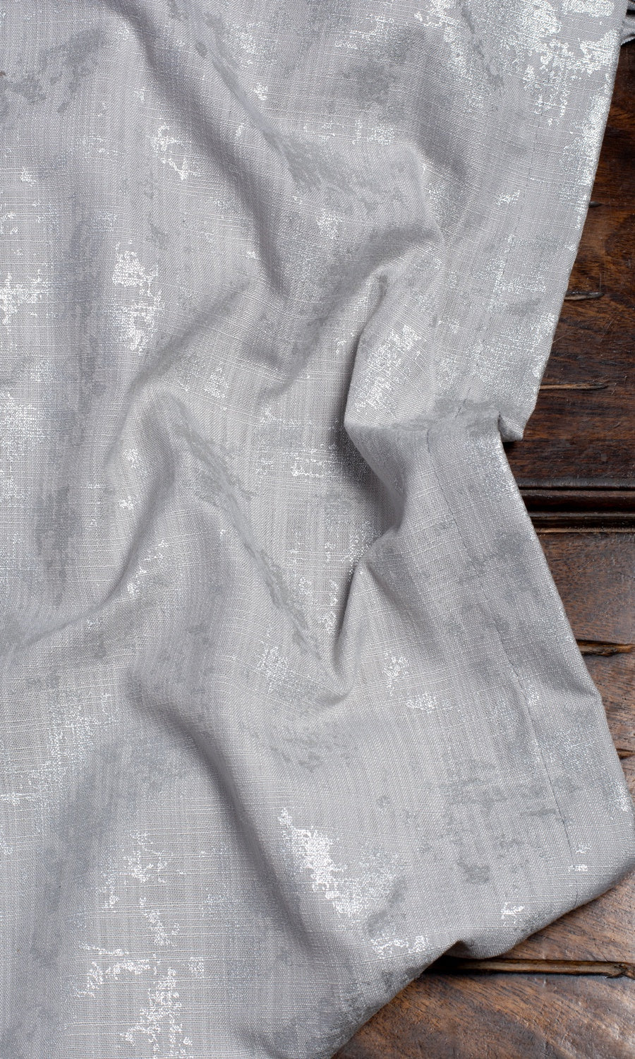 Metallic Abstract Print Window Treatments Fabric By the Metre (Silver)