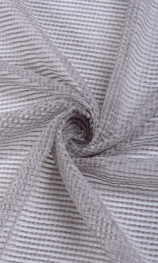 Check Weave Sheer Home Décor Fabric By the Metre (Grey)