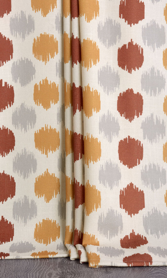 Nursery Print Orange Mustard Yellow Striped Curtains