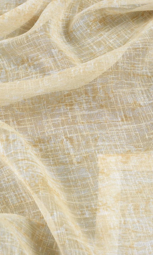 Textured Sheer Drapes (Honey Yellow/ Pale Orange)