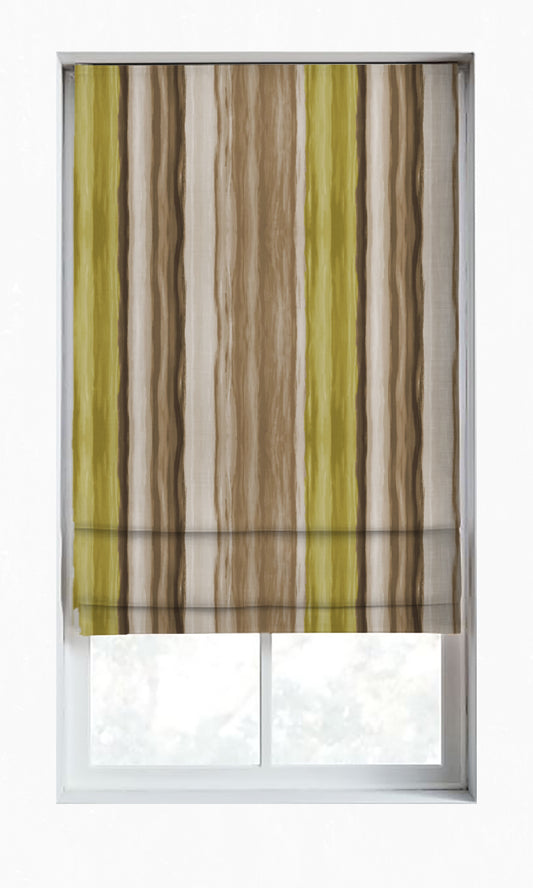 Striped Dimout Drapes (Yellow/ Brown/ Green)