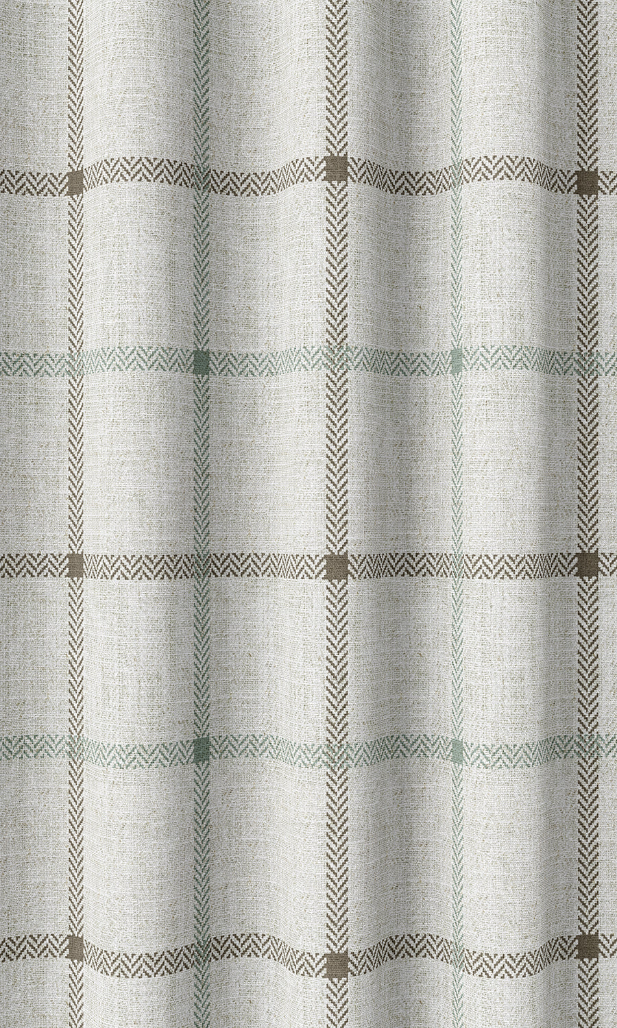 Check Patterned Home Décor Fabric By the Metre (Parchment White/ Blue)