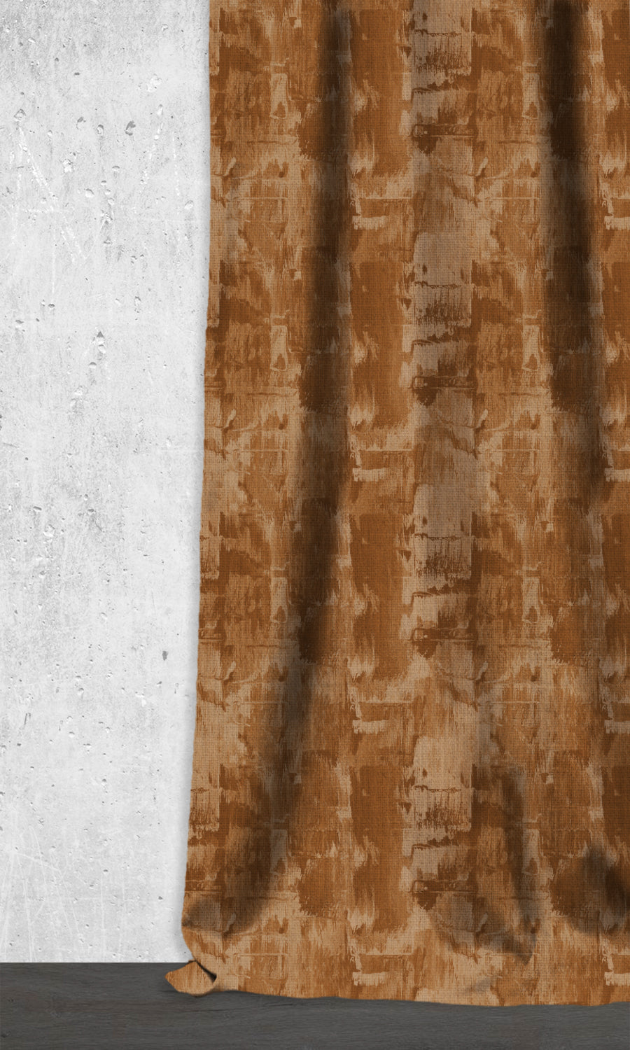 Watercolor Effect Striped Window Treatments Fabric Sample (Brown)