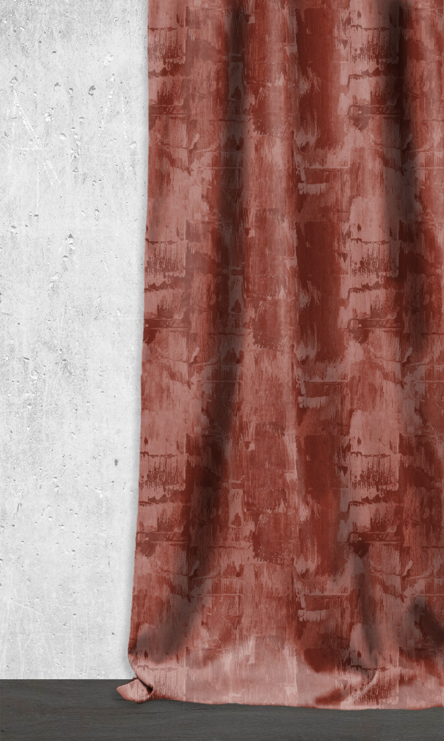 Room Darkening Striped Window Treatments Fabric By the Metre (Red)