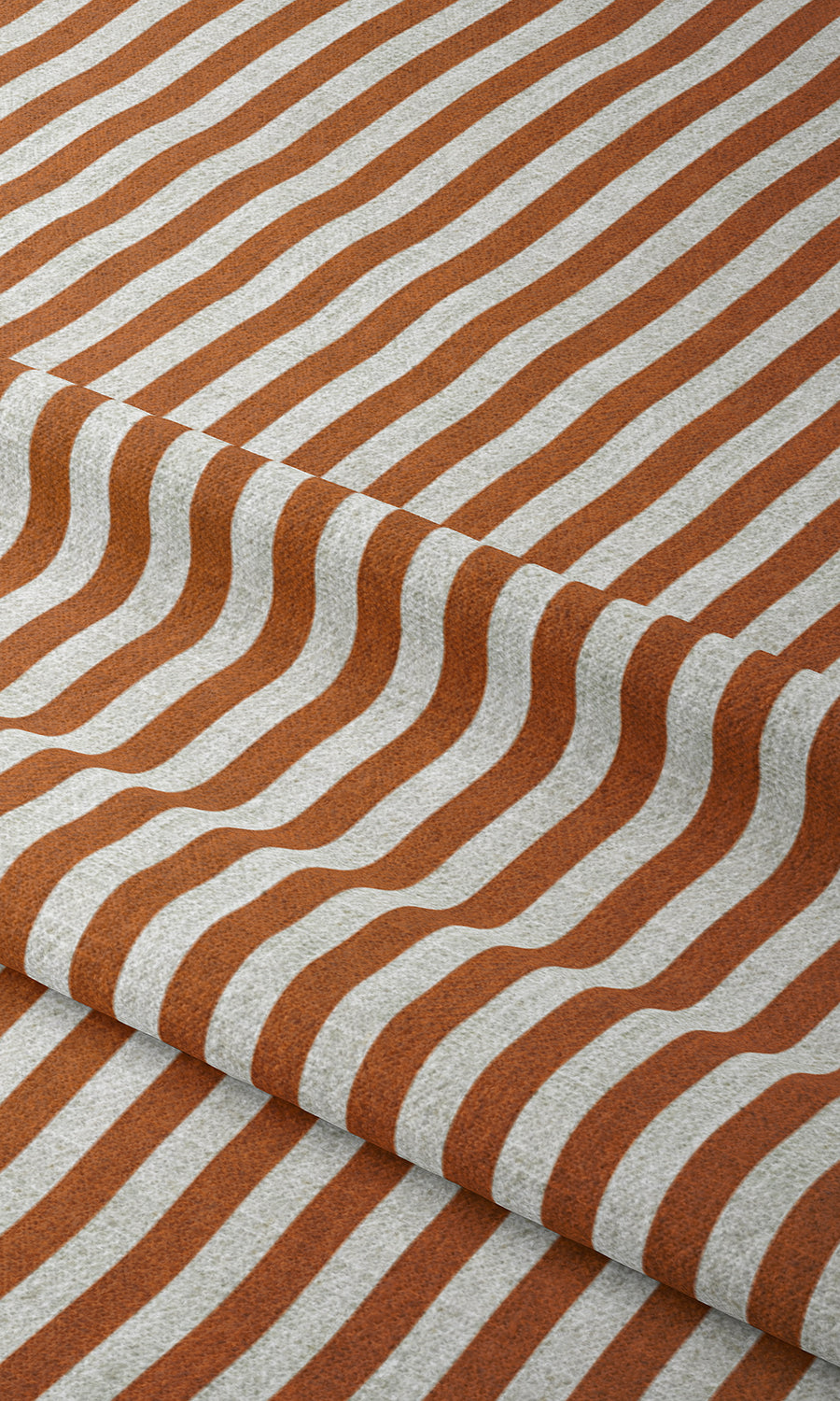 Modern Striped Window Treatments Fabric By the Metre (Burnt Orange/ White)