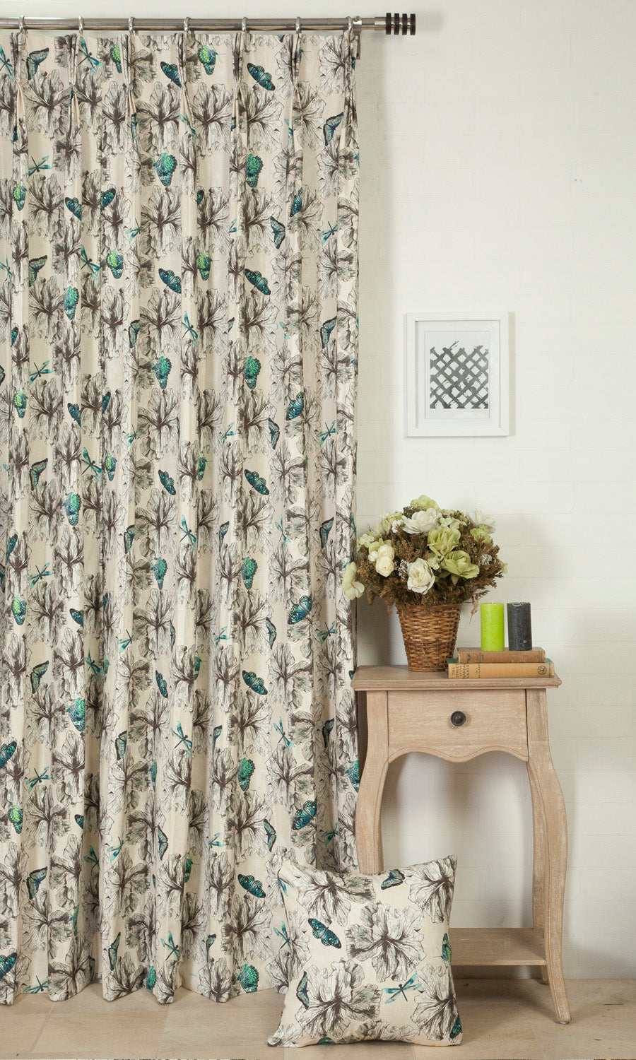 Butterfly Print Cotton Home Décor Fabric By the Metre (Blue)