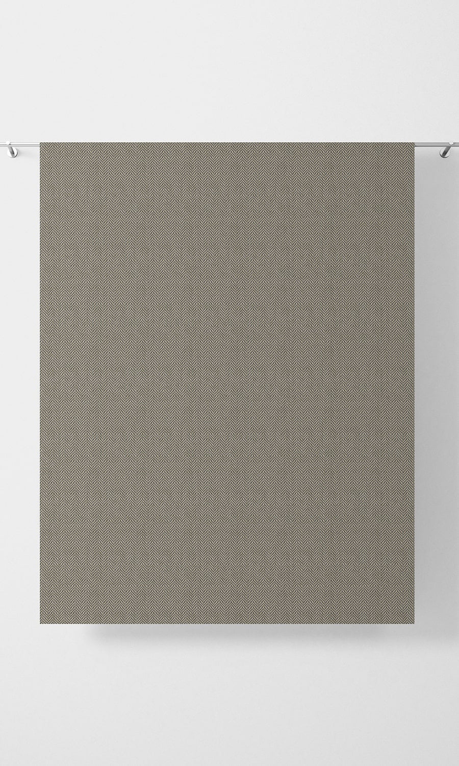 Herringbone Textured Fabric Material By the Metre (Warm Grey/ Brown)