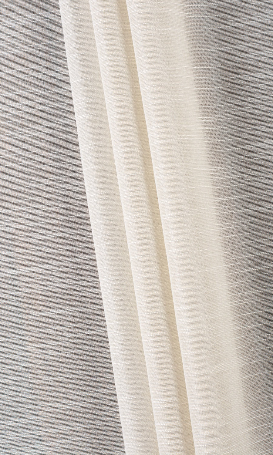 Textured Sheer Home Textile Fabric Material Sample (Pale Beige/ Warm Ivory)