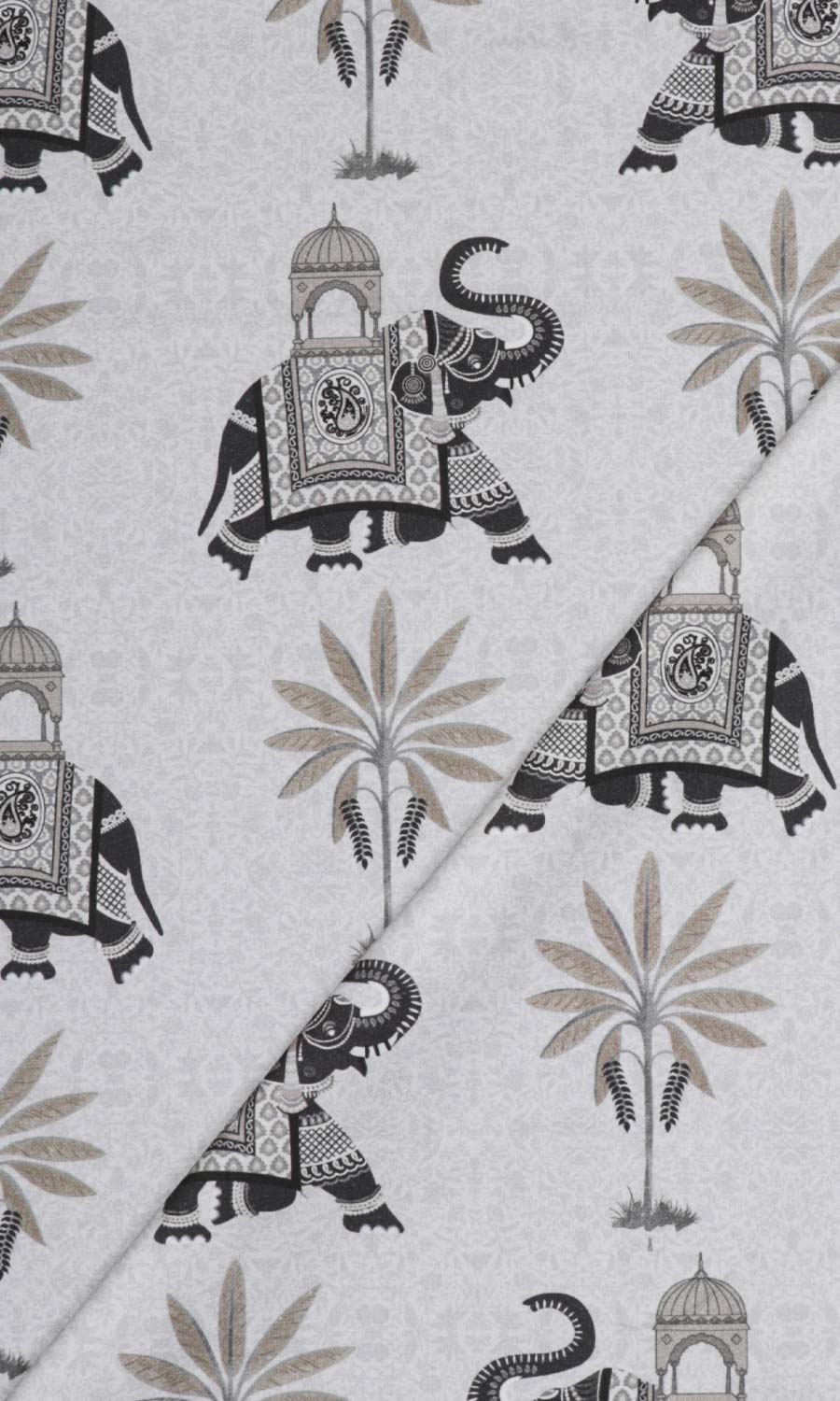Cotton Printed Fabric Material By the Metre (Grey)