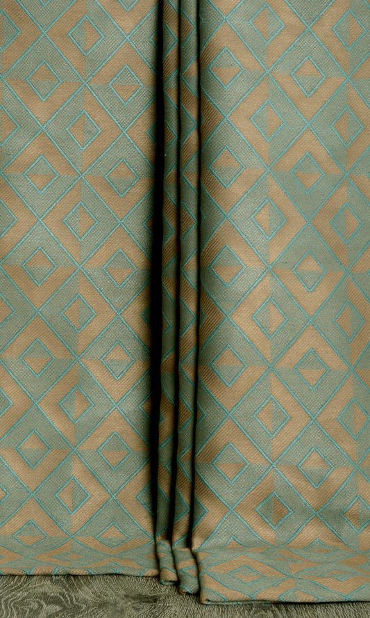 Woven Diamond Patterned Curtains