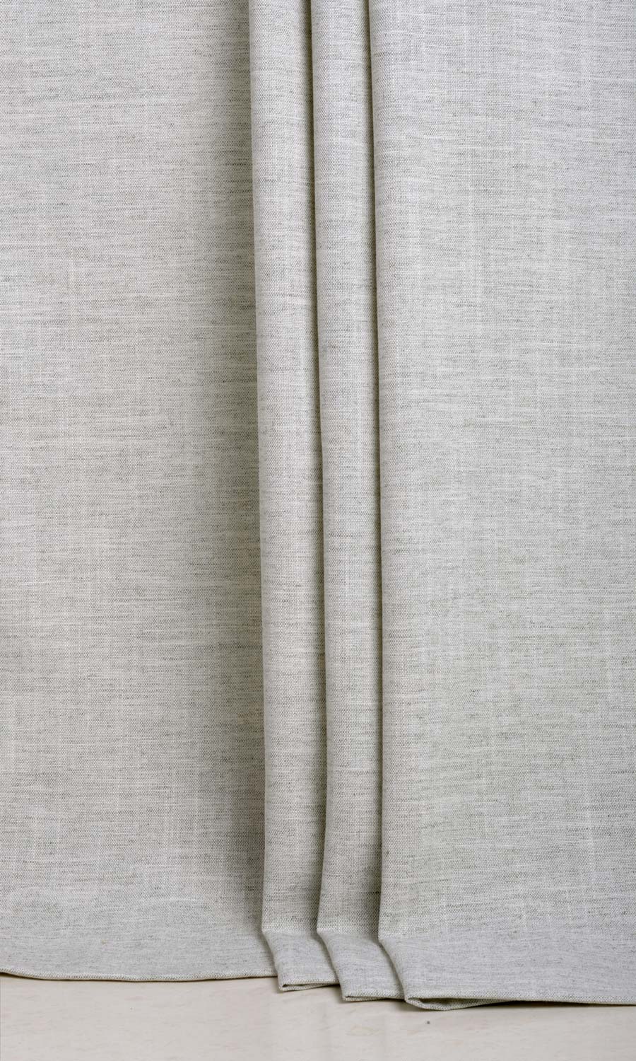 Plain Linen Textured Fabric By the Metre for Curtains & Drapes (Smoke White)