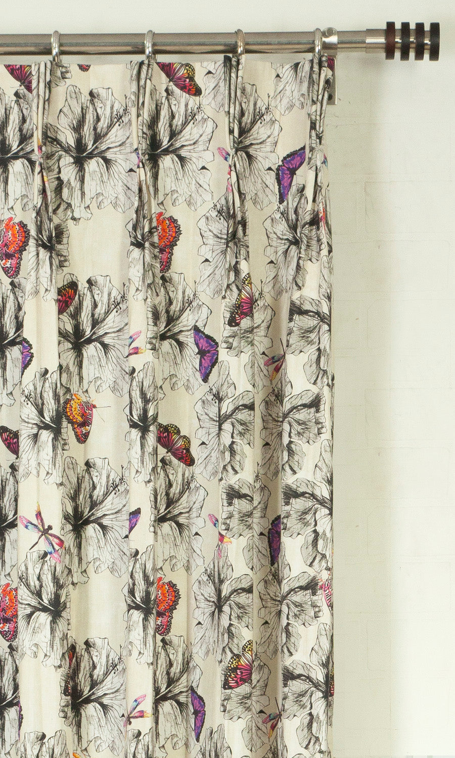 Butterfly Print Cotton Home Textile Fabric Material By the Metre (Pink/ Purple)