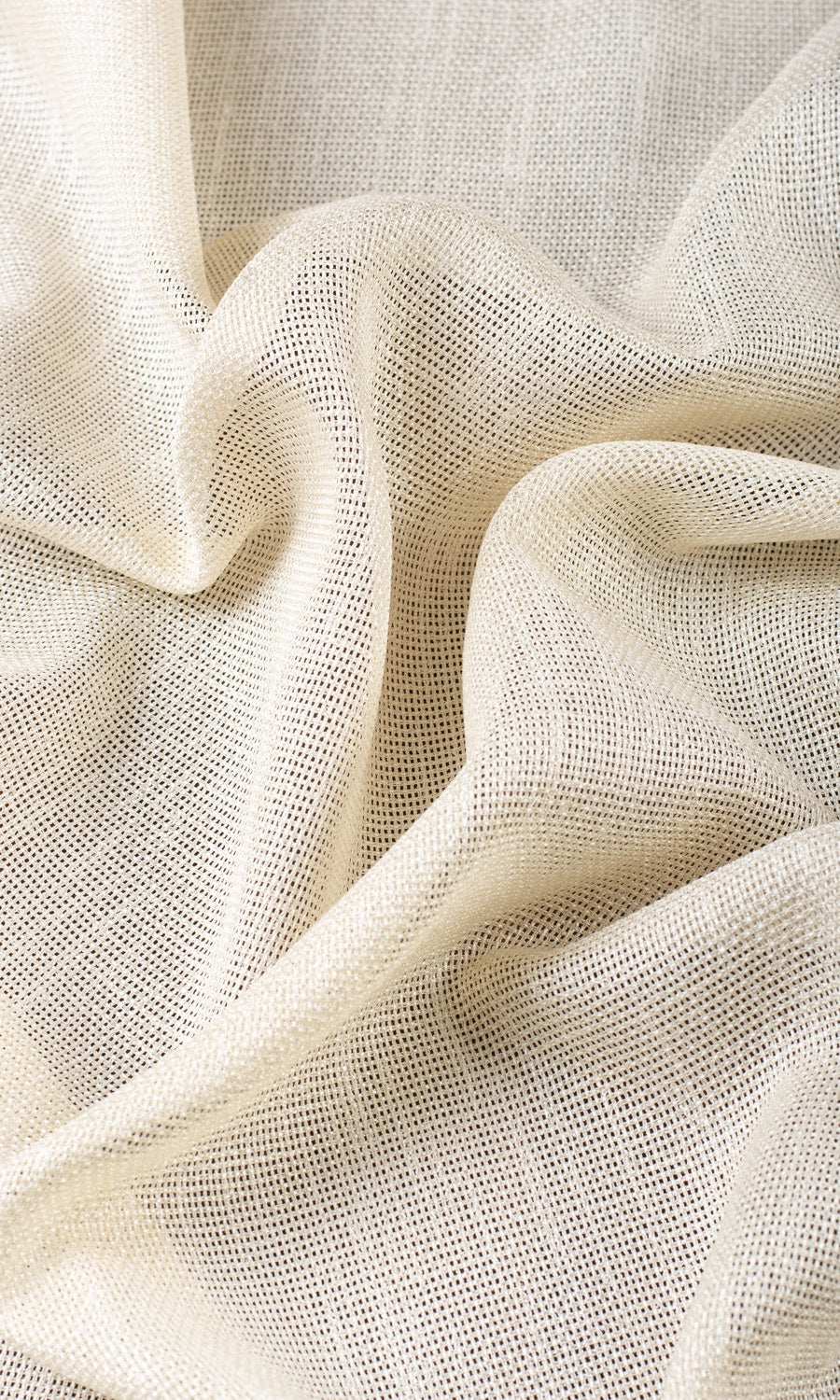 Plain Sheer Window Treatments Fabric Sample (Pale Beige/ Warm Ivory)