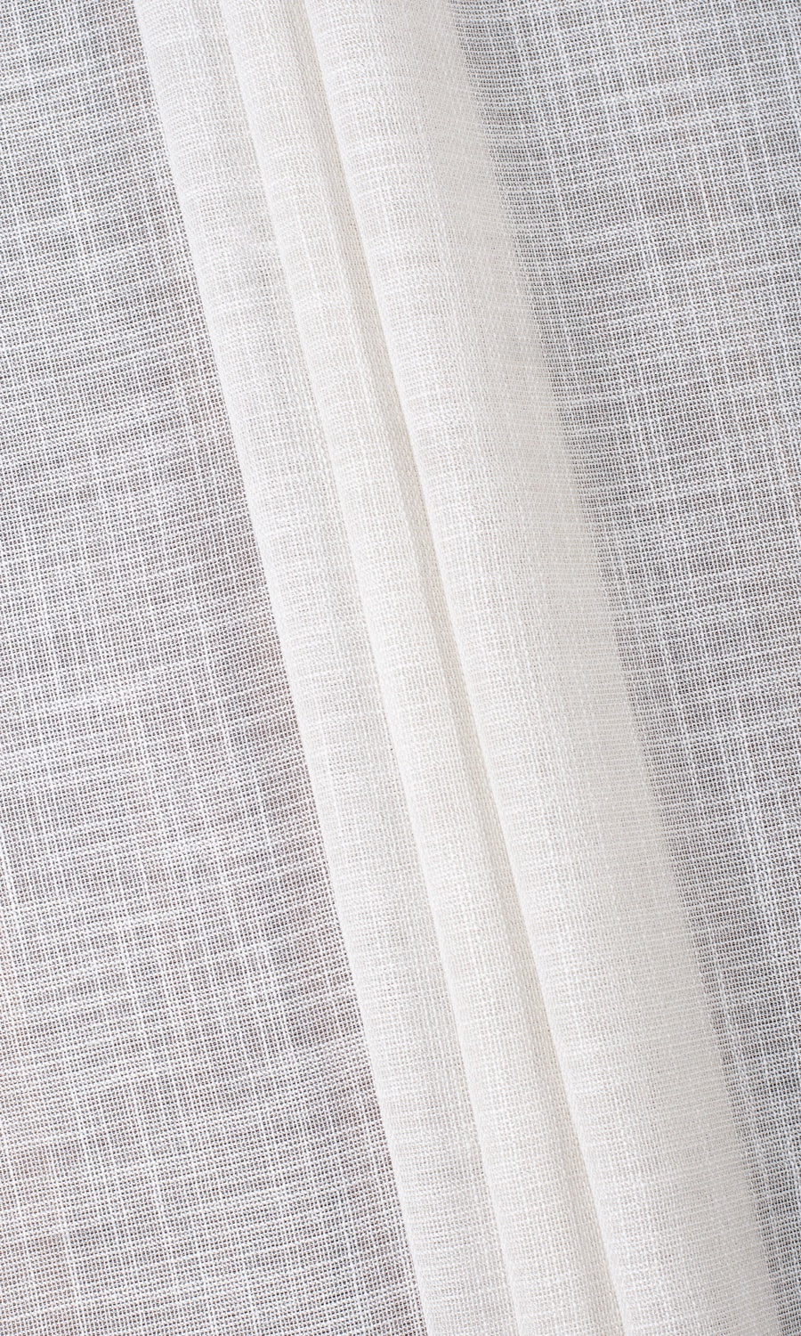 Textured Sheer Fabric Material By the Metre (Alabaster White)