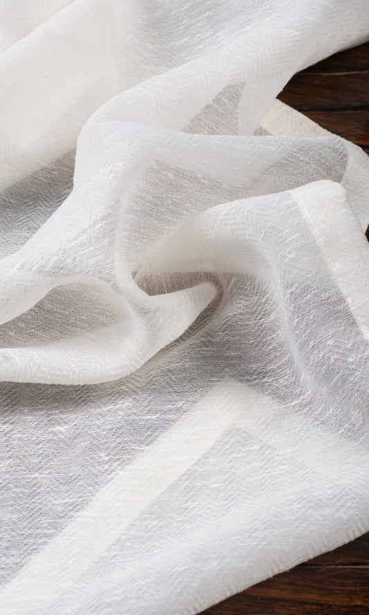 Textured Sheer Drapes (Cotton White)
