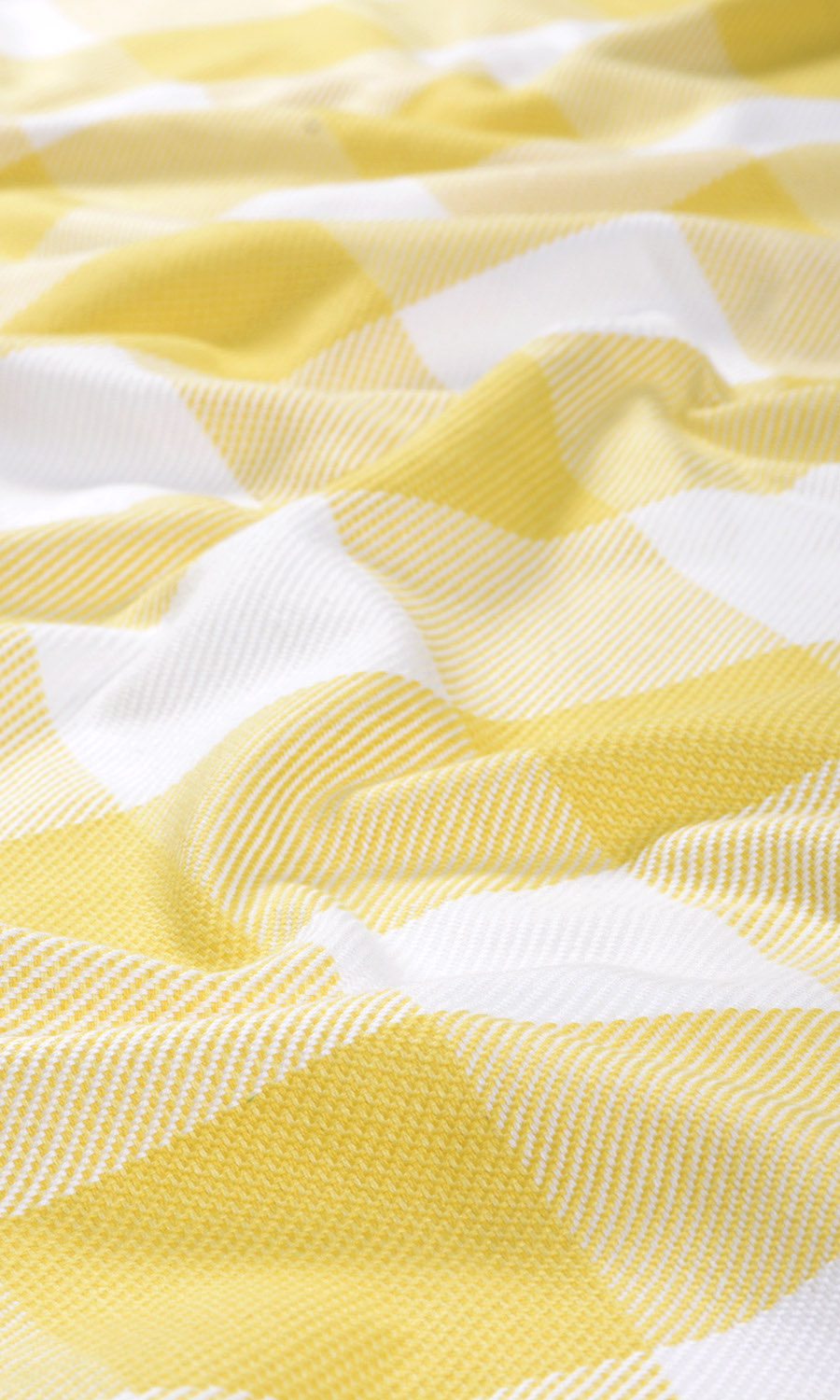 Buffalo Check Window Treatments Fabric Sample (Lemon Yellow/ White)