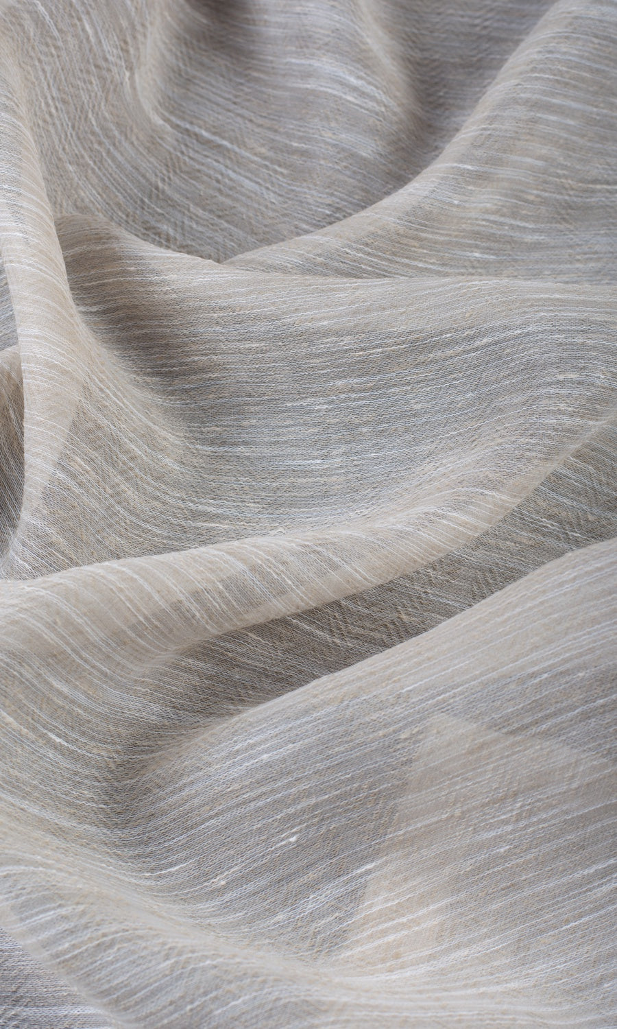Textured Sheer Home Textile Fabric Material By the Metre (Greige/ Cream)
