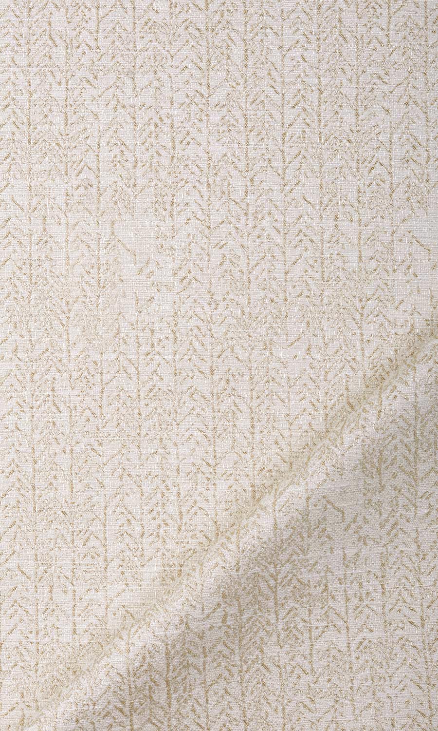 Herringbone Print Home Textile Fabric Material By the Metre (Off White/ Pale Beige)