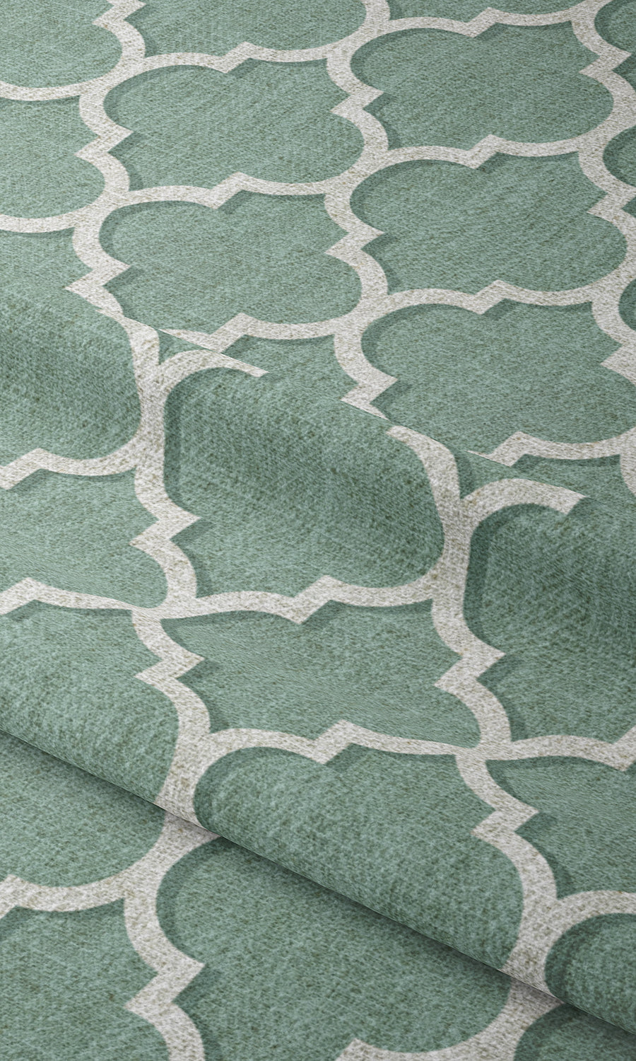 Trellis Tile Print Window Treatments Fabric By the Metre (Blue/ White)