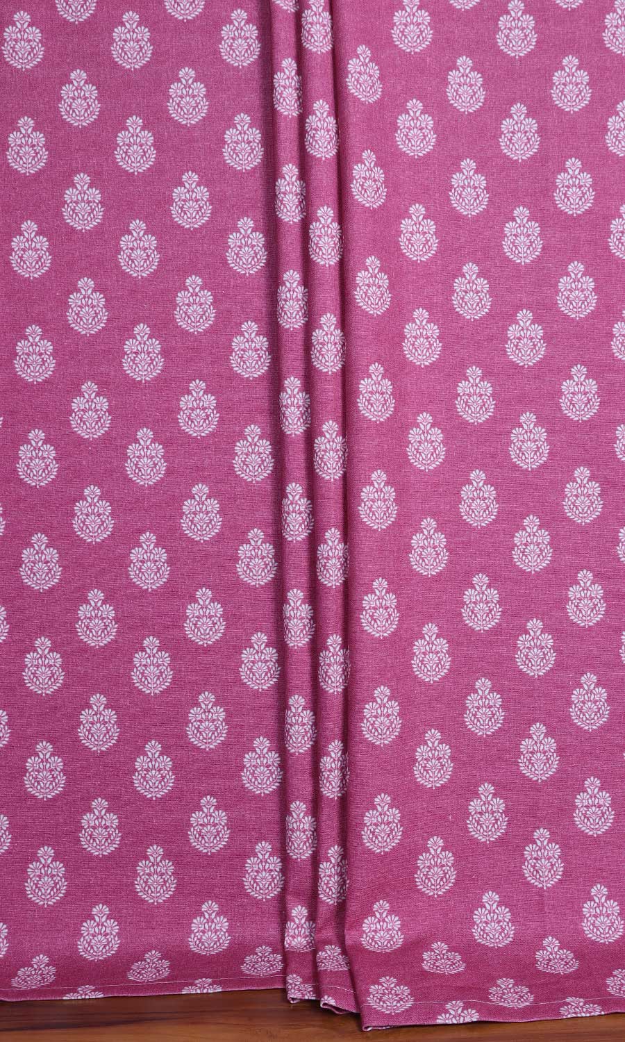 Floral Cotton Home Textile Fabric Material Sample (Magenta Pink)