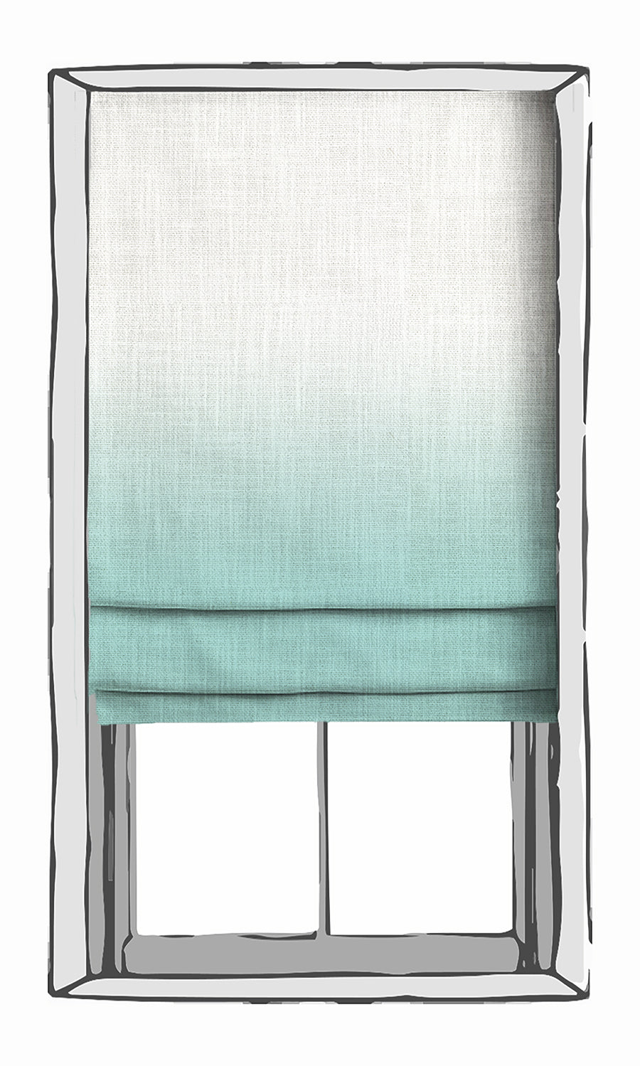 2-Tone Ombre Window Treatments Fabric By the Metre (Blue)