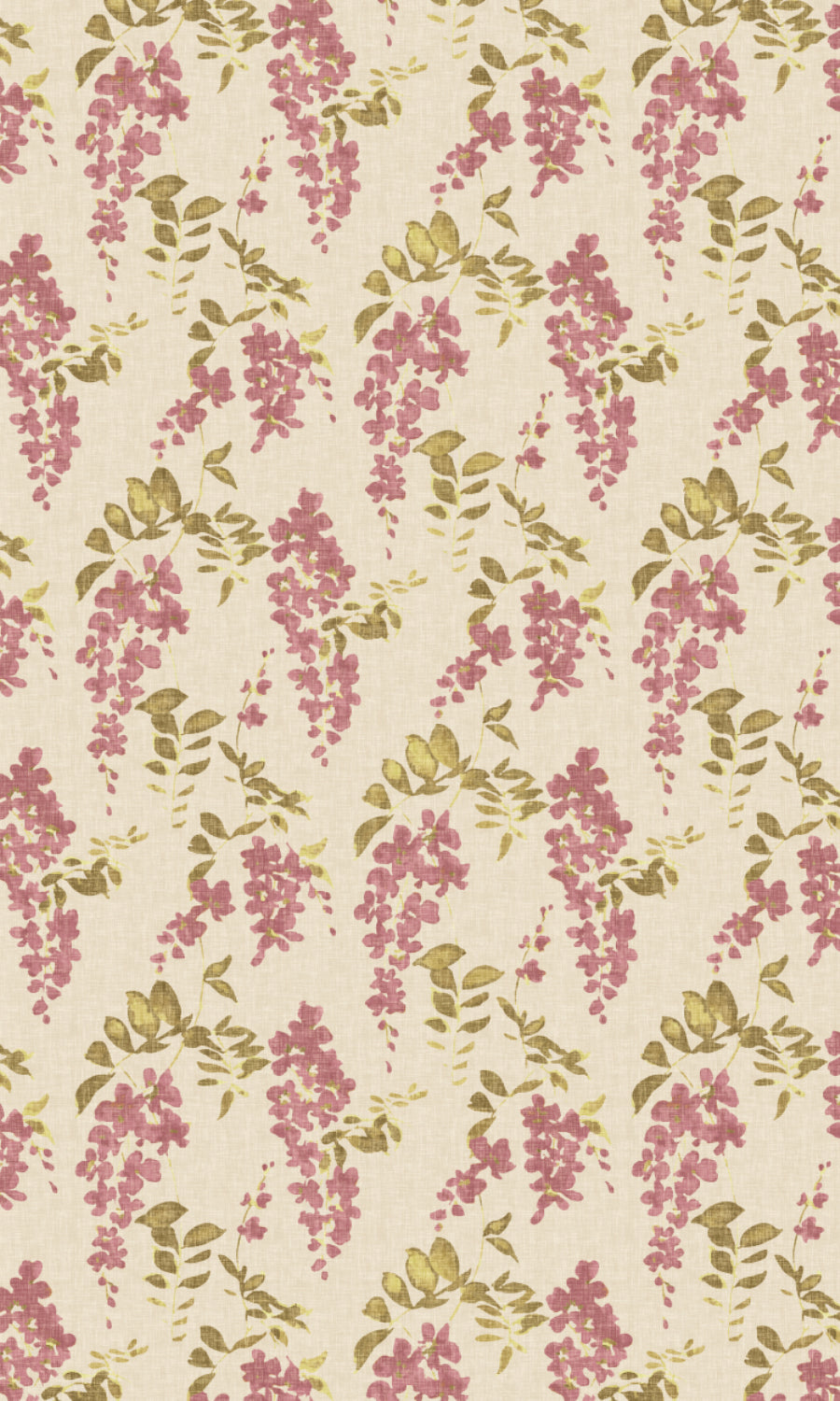 Dimout Floral Home Textile Fabric Material Sample (Pink/ Cream)