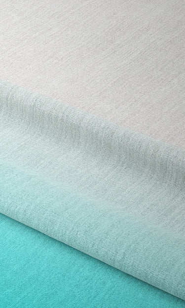 2-Tone Ombre Fabric Material By the Metre (White/ Blue)