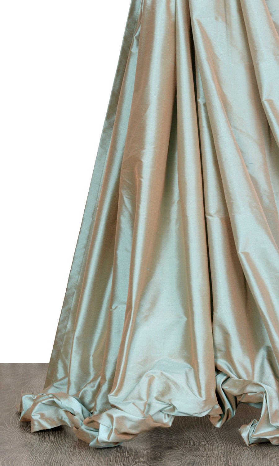 Shantung Silk Window Treatments Fabric By the Metre (Turquoise/ Bronze)