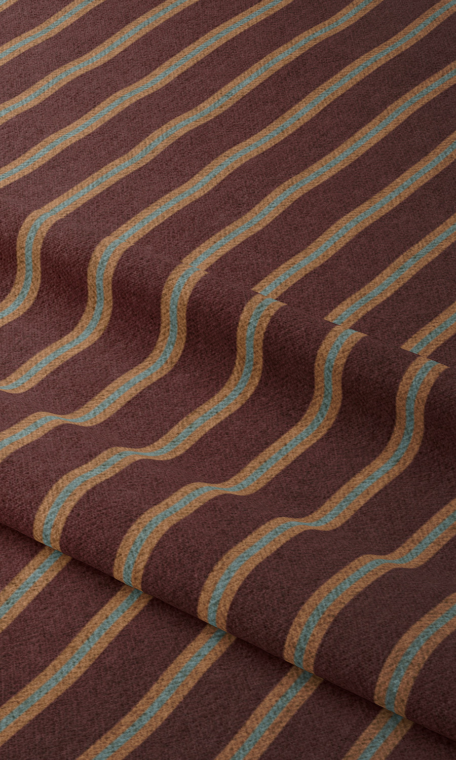 Modern Striped Free Fabric Material Sample (Wine Red/ Orange/ Blue)