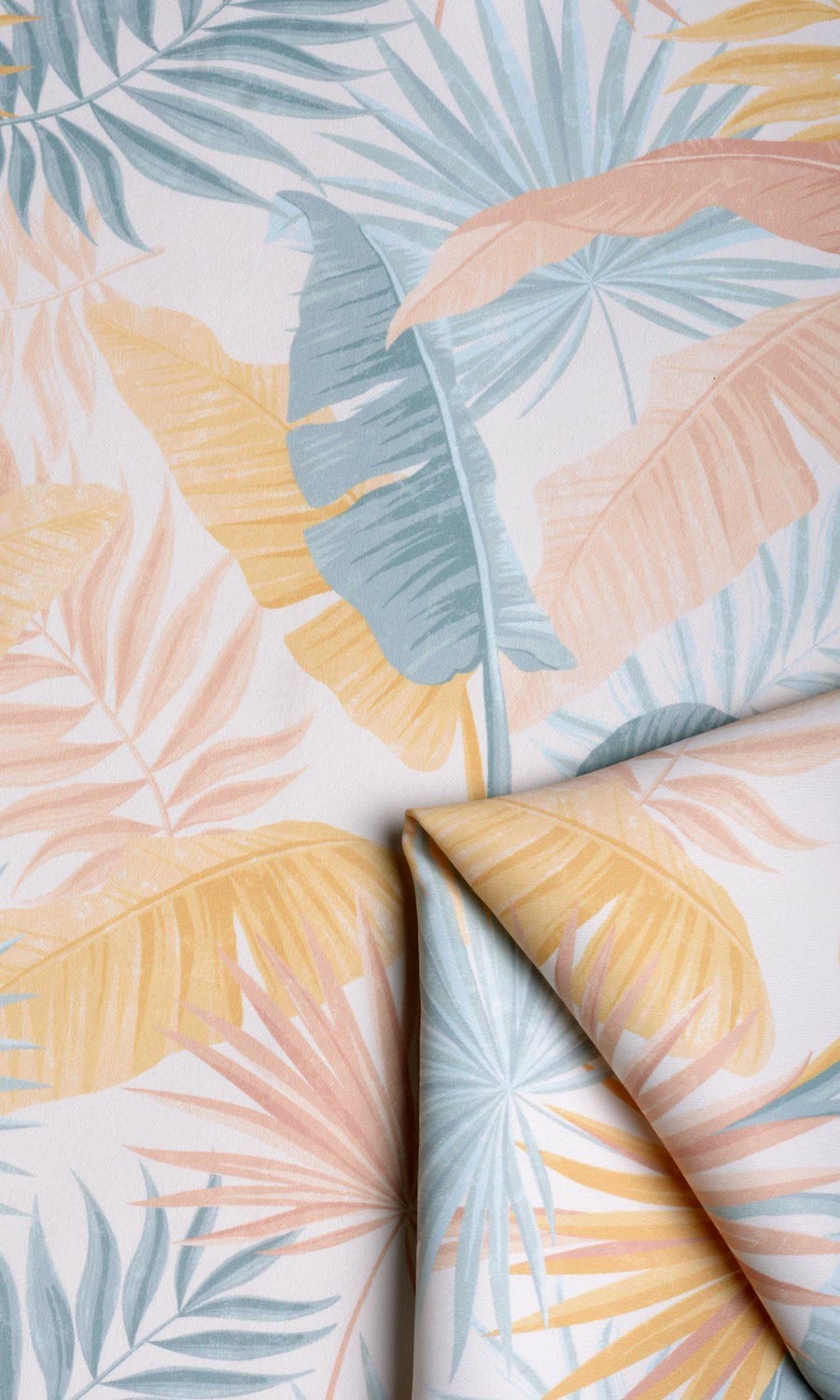 Botanical Floral Free Fabric Material Sample (Pink/ Blue/ Yellow)