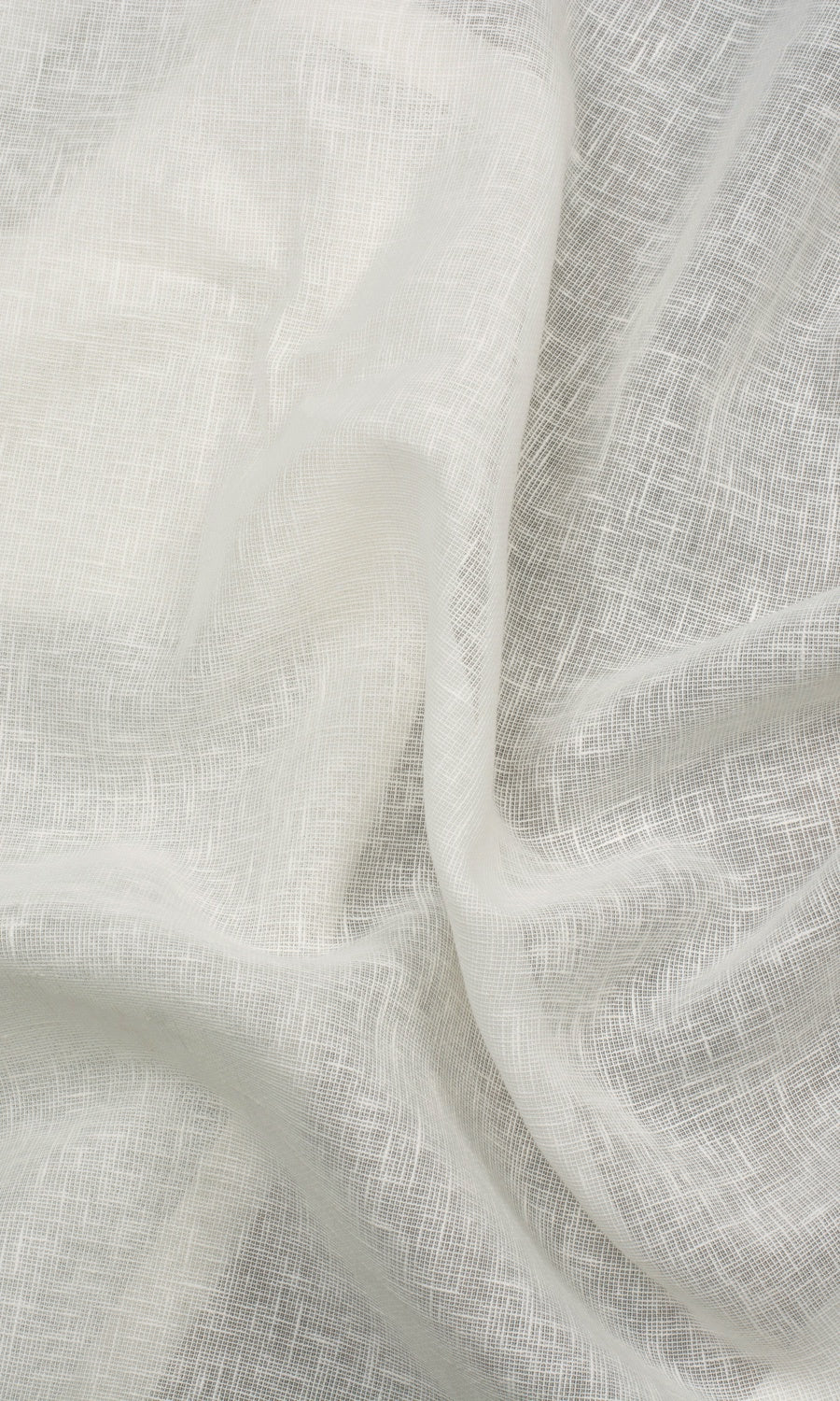 Linen-Texture Semi-Sheer Window Treatments Fabric Sample (Milky White)