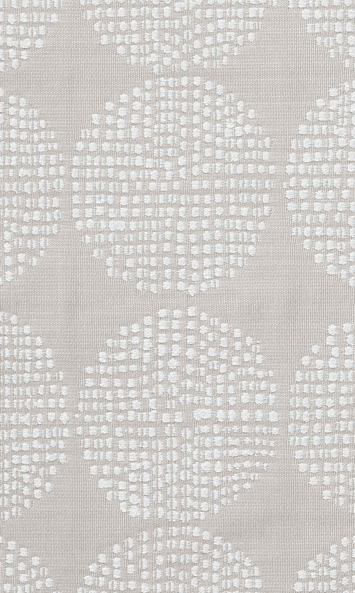 Geometric Embroidered Home Textile Fabric Material By the Metre (White/ Gray)