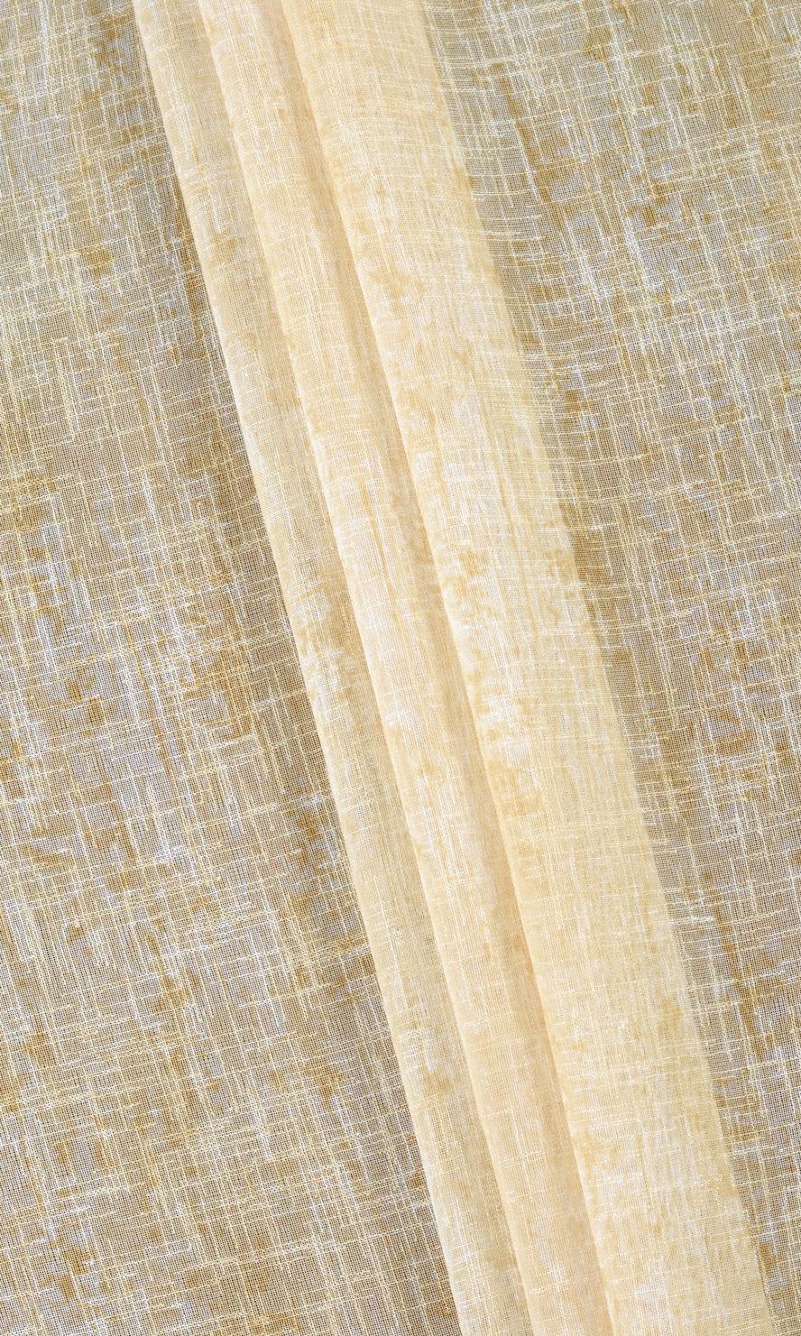 Textured Sheer Free Fabric Material Sample (Honey Yellow/ Pale Orange)