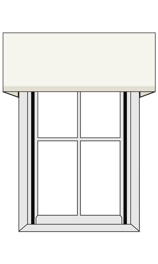 Custom board mounted scalloped valance