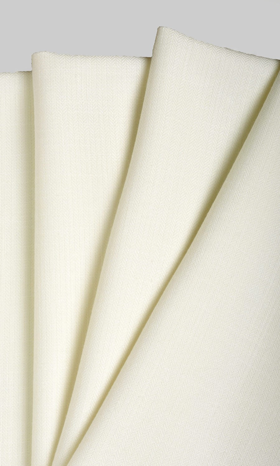 Herringbone Textured Window Treatments Fabric By the Metre (White/ Cream)