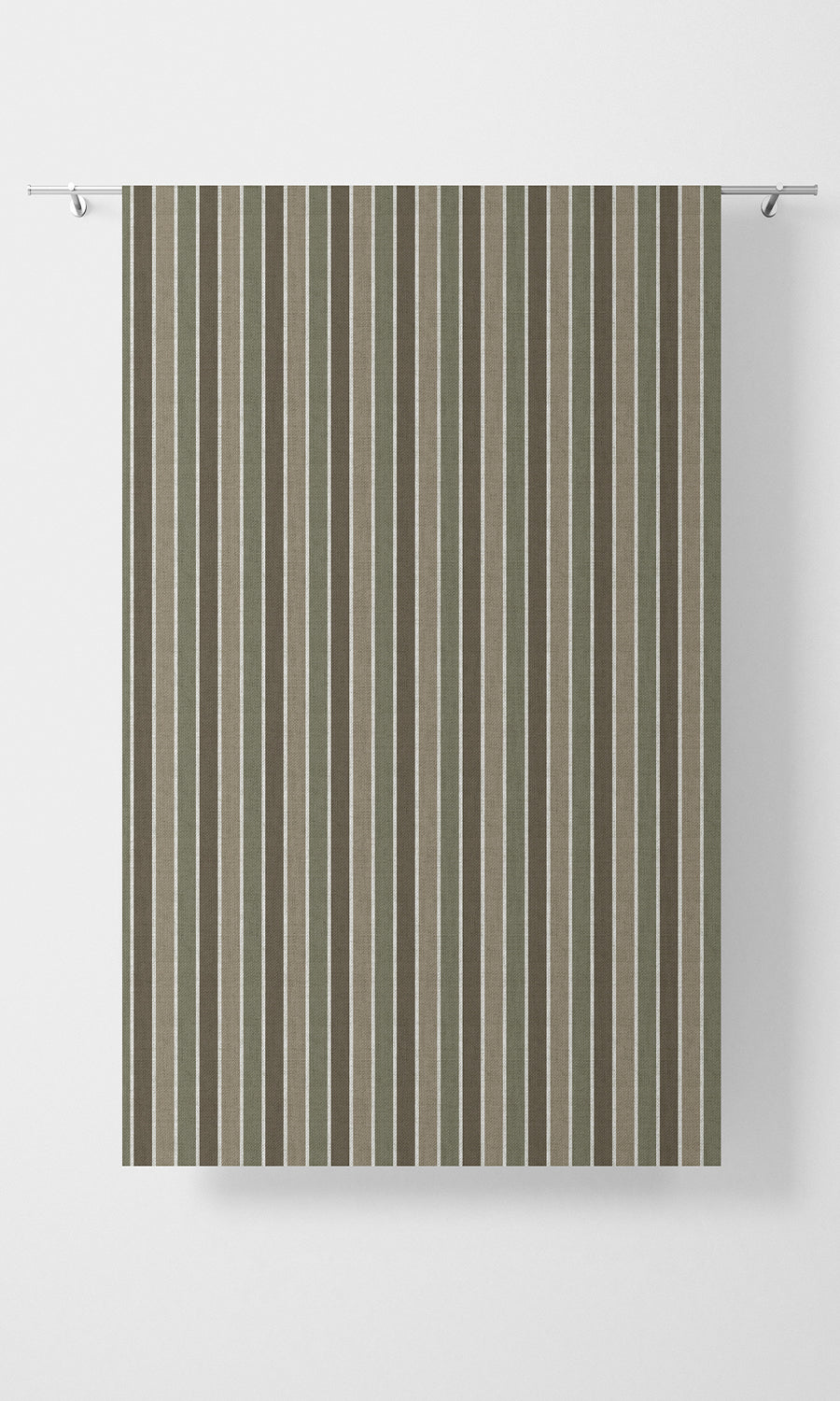 Striped Home Textile Fabric Material Sample (Olive Green/ Brown/ Beige)