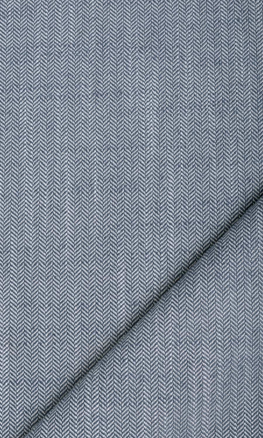 Herringbone Textured Home Textile Fabric Material By the Metre (Denim/ Navy Blue)