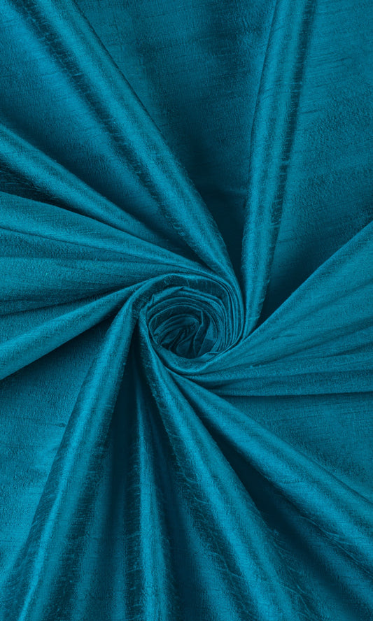 Dupioni Silk Curtains (Teal Blue)