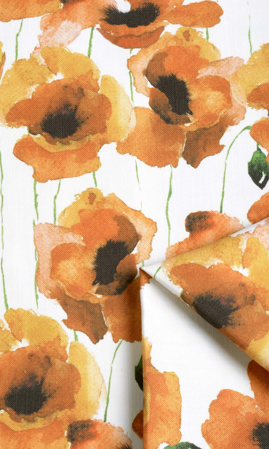 Floral Print Home Textile Fabric Material By the Metre (Orange/ Yellow)
