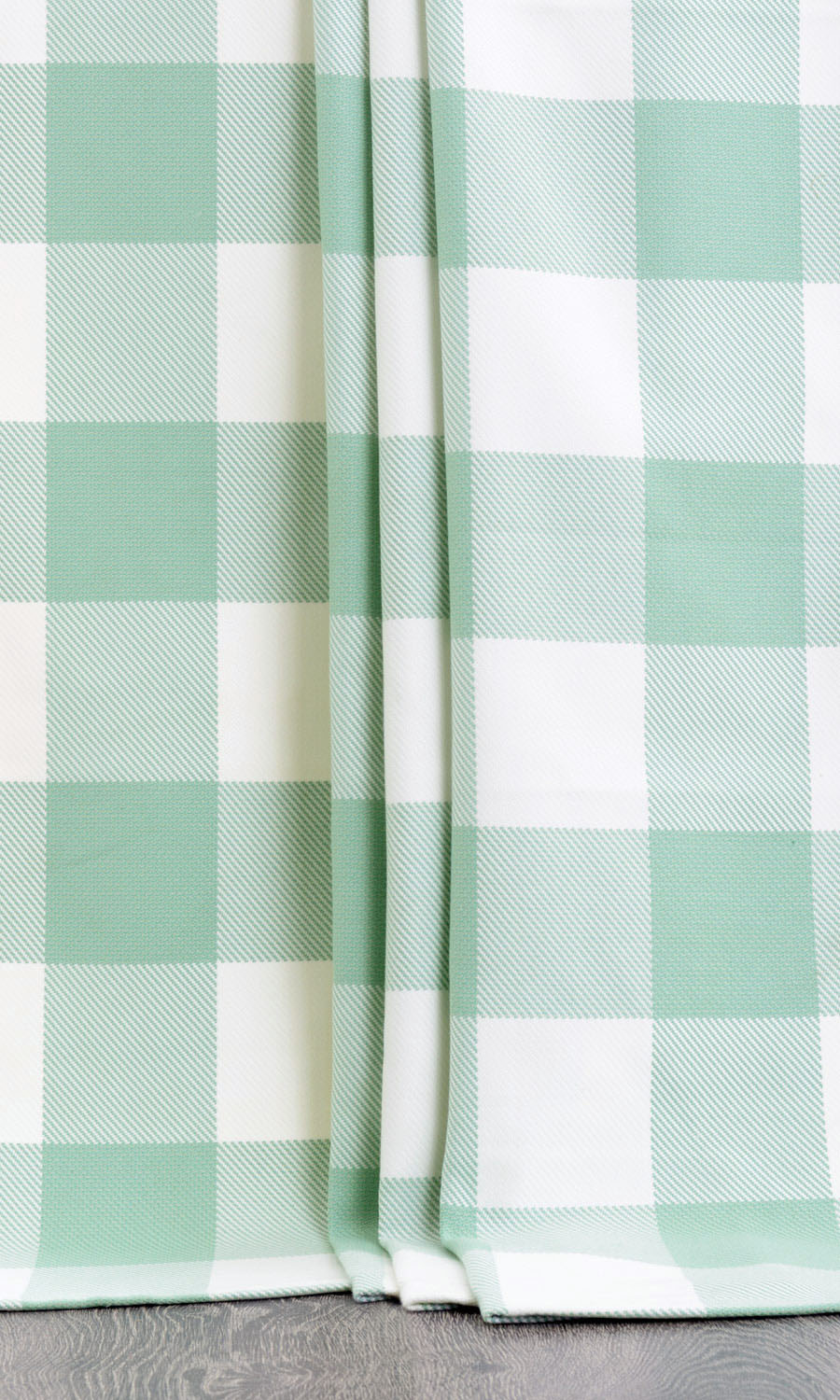 Buffalo Check Fabric Sample for Curtains & Drapes (Aqua Blue/ Foam White)