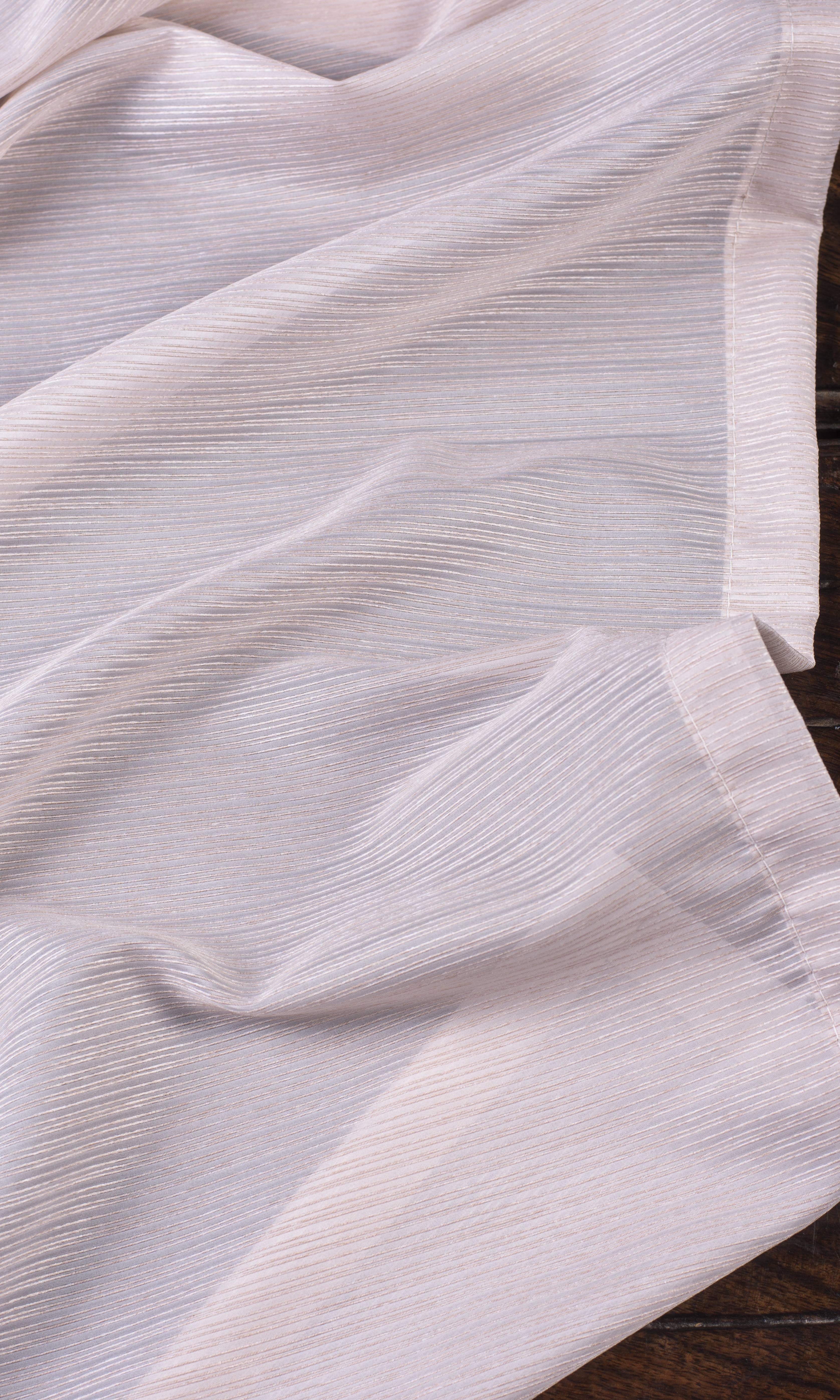 Striped Sheer Home Textile Fabric Material By the Metre (Pastel Pink)