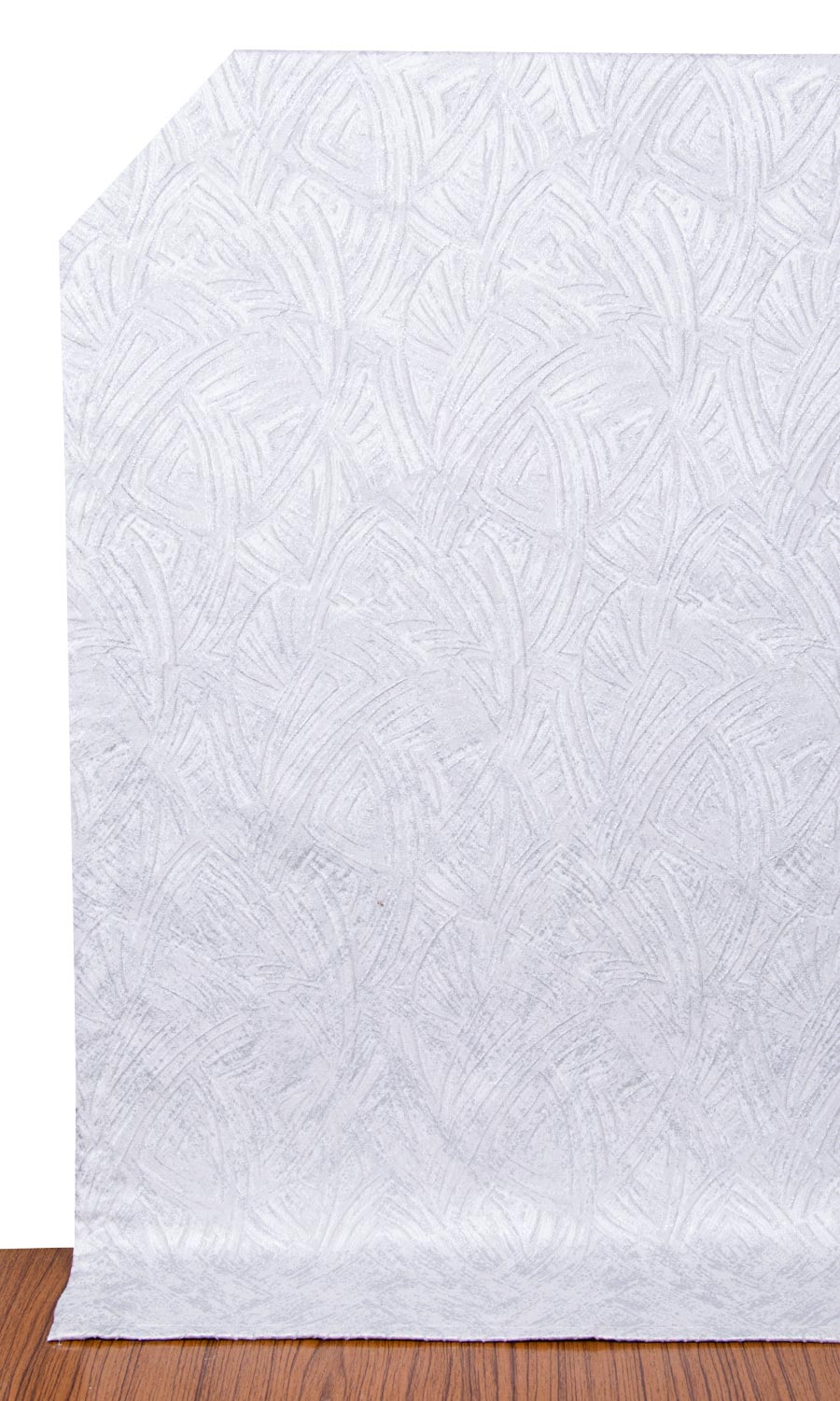 Self-Patterned Poly-Cotton Window Treatments Fabric By the Metre (White)