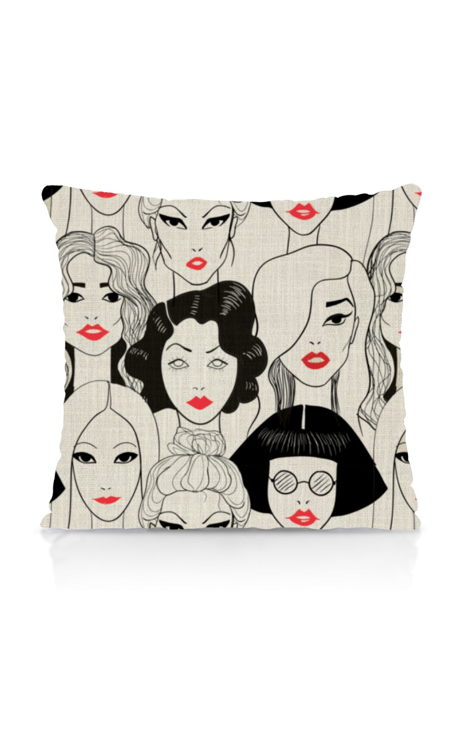 Pop Art Theme Home Textile Fabric Material Sample (Black/ White/ Red)