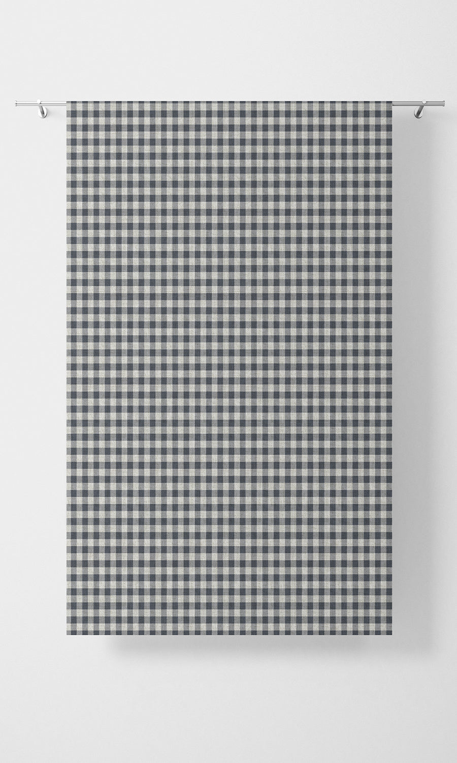 Check Patterned Home Textile Fabric Material Sample (Petrol Blue/ White)