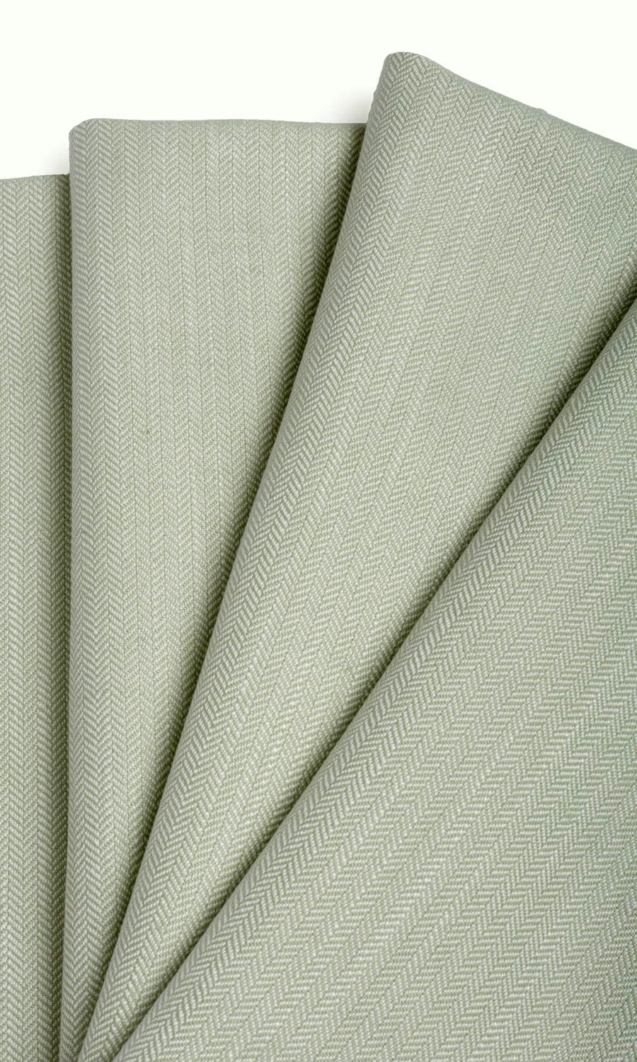 Herringbone Textured Fabric Material By the Metre (Mint Green)